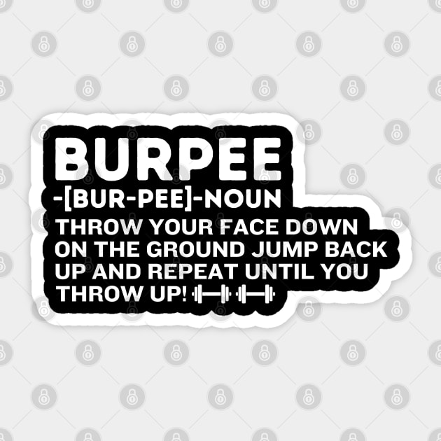 Burpee Noun Definition - Burpees Gym Funny Definitions Sticker by KAVA-X